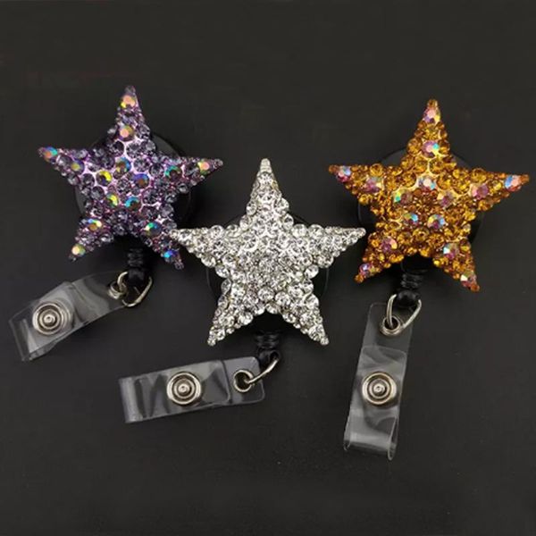 pins, brooches 50pcs/lot 3 colors fashion sparkly rhinestone star metal brooch retractable id badge holder yoyo pull reel name card, Gray
pins, brooches 50pcs/lot 3 colors fashion sparkly rhinestone star metal brooch retractable id badge holder yoyo pull reel name card, Gray