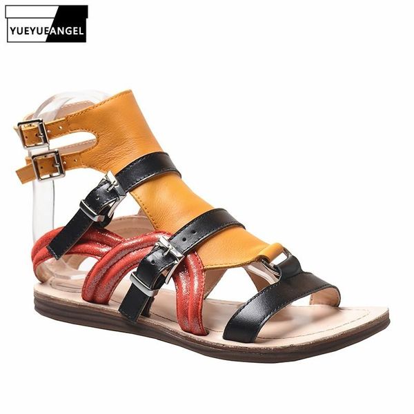 sandals summer vintage women flat beach vacation cowhide roman mixed color real leather buckle strap shoes british style, Black
sandals summer vintage women flat beach vacation cowhide roman mixed color real leather buckle strap shoes british style, Black
