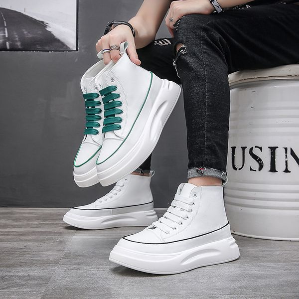 men's shoes autumn winter new high soft genuine leather ankle boots platform martin boots white men outdoor sneakers, Black
men's shoes autumn winter new high soft genuine leather ankle boots platform martin boots white men outdoor sneakers, Black