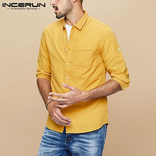 men's casual shirts 2021 men cotton shirt solid color lapel three quarter sleeve button clothing streetwear pockets camisas incerun s-3, White;black
men's casual shirts 2021 men cotton shirt solid color lapel three quarter sleeve button clothing streetwear pockets camisas incerun s-3, White;black