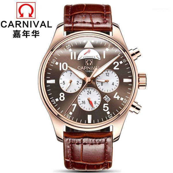 carnival men watches japan miyota automatic mechanical man watch he gas 150m waterproof multifunction clock c8675-8 wristwatche wristwatches, Slivery;brown
carnival men watches japan miyota automatic mechanical man watch he gas 150m waterproof multifunction clock c8675-8 wristwatche wristwatches, Slivery;brown