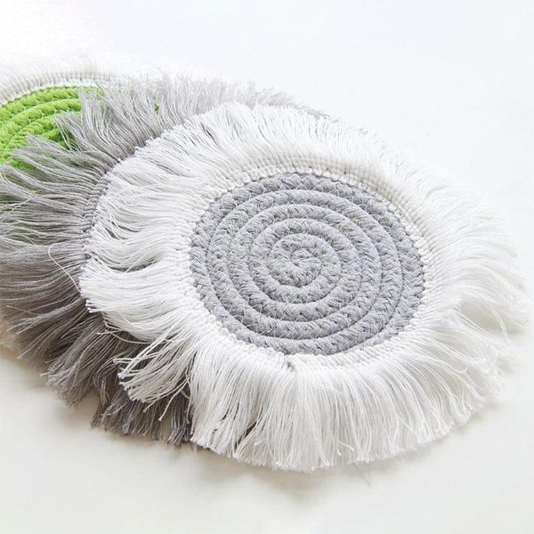 mats & pads cotton rope placemat cup mug hand-woven kitchen wedding table place mat tassels non-slip insulation anti- pad
mats & pads cotton rope placemat cup mug hand-woven kitchen wedding table place mat tassels non-slip insulation anti- pad