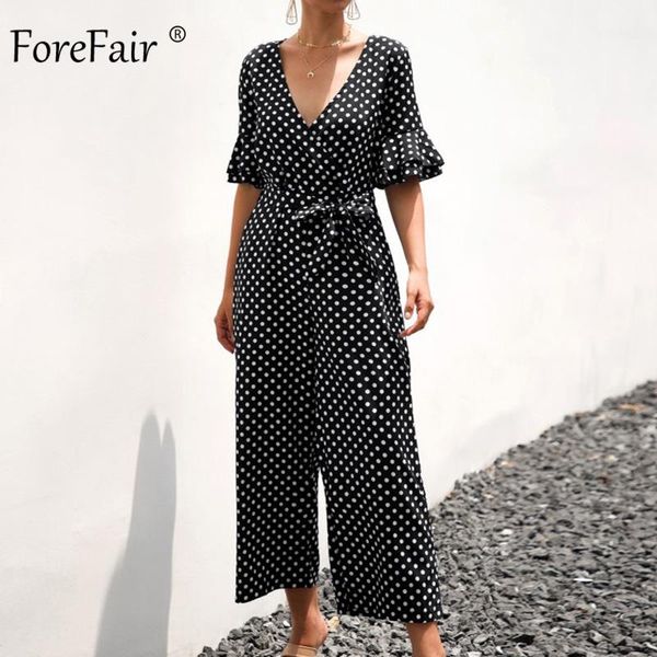 women's jumpsuits & rompers forefair summer jumpsuit polka dot casual long pants ruffle short sleeve vintage boho fashion beach overall, Black;white
women's jumpsuits & rompers forefair summer jumpsuit polka dot casual long pants ruffle short sleeve vintage boho fashion beach overall, Black;white