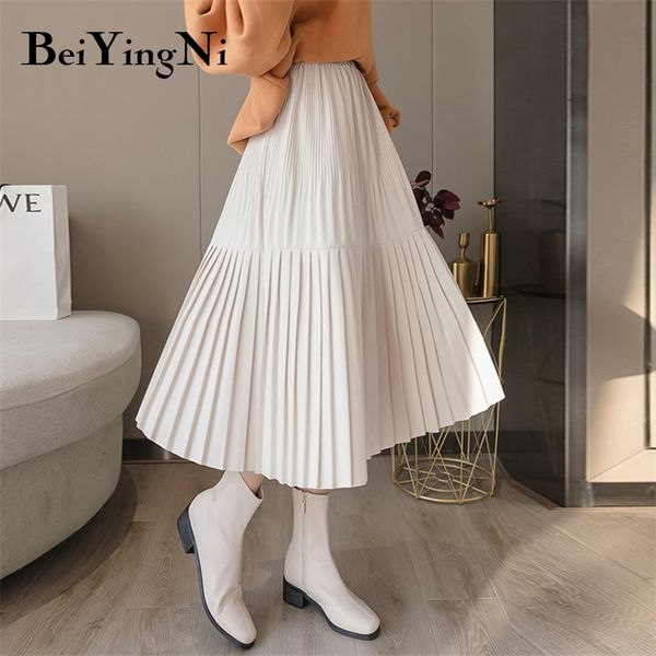 beiyingni vintage pleated midi skirt for woman casual elastic high waist solid skirts womens harajuku office skirt ladies 210315, Black
beiyingni vintage pleated midi skirt for woman casual elastic high waist solid skirts womens harajuku office skirt ladies 210315, Black