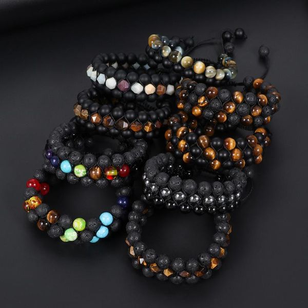 charm bracelets 8mm lava rock beads wristbands row adjustable multi layer yoga energy healing stone christmas gift, Golden;silver
charm bracelets 8mm lava rock beads wristbands row adjustable multi layer yoga energy healing stone christmas gift, Golden;silver