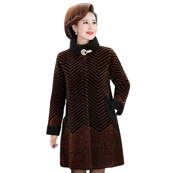 women's wool & blends winter coat jacket stripe water velvet woolen blend thick warm outwear korean long female p81, Black
women's wool & blends winter coat jacket stripe water velvet woolen blend thick warm outwear korean long female p81, Black