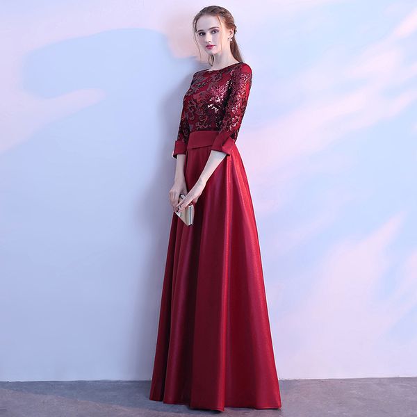 long formal sequined prom dresses party new plus size robe de soiree embroidered gowns, Black
long formal sequined prom dresses party new plus size robe de soiree embroidered gowns, Black