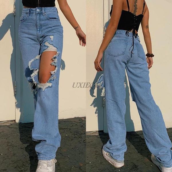 women's jeans 2021 denim summer wish loose personality ripped straight casual pants women, Blue
women's jeans 2021 denim summer wish loose personality ripped straight casual pants women, Blue