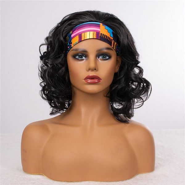 synthetic wigs women short black wavy wig headband heat resistant fiber for daily party use
synthetic wigs women short black wavy wig headband heat resistant fiber for daily party use