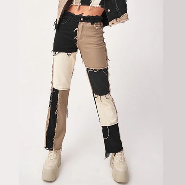 women's jeans women brown cowboy striped patchwork street casual hip hop high waist loose straight slim pants, Blue
women's jeans women brown cowboy striped patchwork street casual hip hop high waist loose straight slim pants, Blue