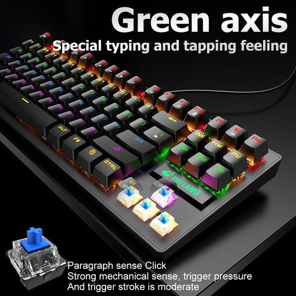keyboards ergonomics 1.8 m k2 87-key green axis computer keyboard backlight waterproof wired gaming mechanical game accessories
keyboards ergonomics 1.8 m k2 87-key green axis computer keyboard backlight waterproof wired gaming mechanical game accessories