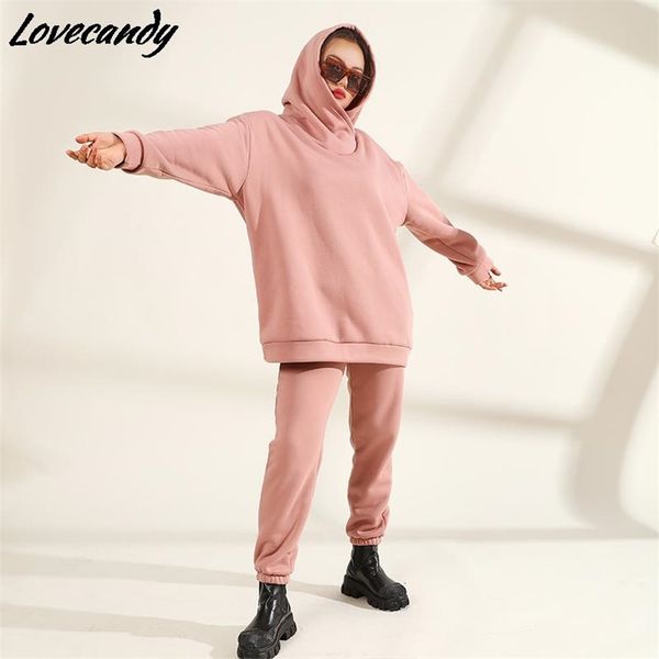 autumn winter women solid fleece tracksuit and hooded jogger pants suit female oversized casual sportswear two piece set 211116, Gray
autumn winter women solid fleece tracksuit and hooded jogger pants suit female oversized casual sportswear two piece set 211116, Gray