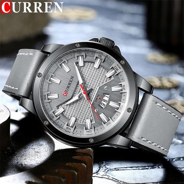 wristwatches curren fashion sport men watch grey military waterproof male clock genuine leather quartz man wristwatch 8376, Slivery;brown
wristwatches curren fashion sport men watch grey military waterproof male clock genuine leather quartz man wristwatch 8376, Slivery;brown