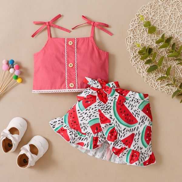 clothing sets baby girl summer clothes for toddler girls lace ruffles suspender vest+ watermelon fruit printed skirts outfits, White
clothing sets baby girl summer clothes for toddler girls lace ruffles suspender vest+ watermelon fruit printed skirts outfits, White