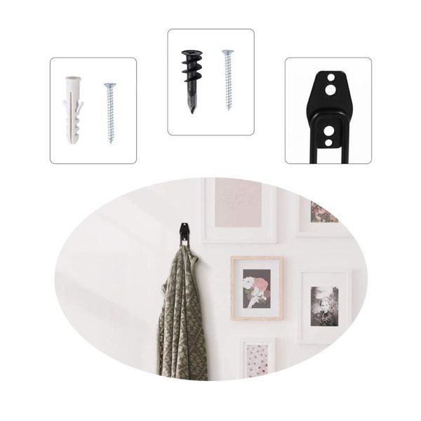 hooks & rails 2pcs wall-mounted warehouse home storage wall hangers (black)