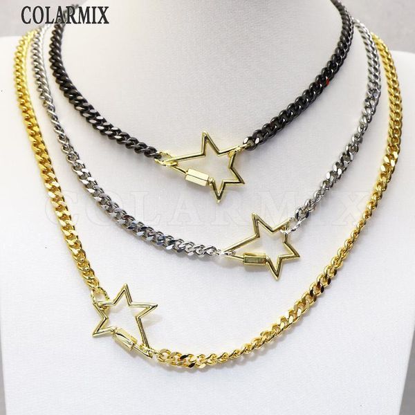 5 pieces star pendants necklace fashion metal big link chain necklace mix colors for women 9691, Silver
5 pieces star pendants necklace fashion metal big link chain necklace mix colors for women 9691, Silver