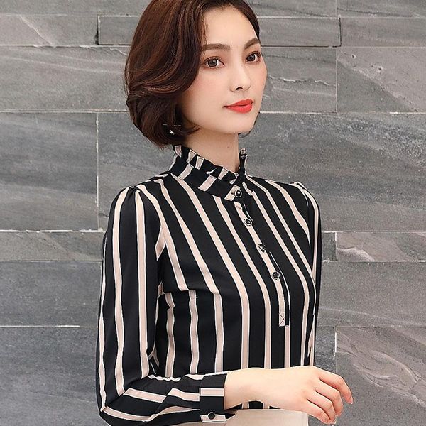 fashion women's spring autumn style chiffon shirts o-neck women's blouses loose elegant striped shirts df3407, White
fashion women's spring autumn style chiffon shirts o-neck women's blouses loose elegant striped shirts df3407, White