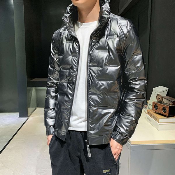 men's short down jacket thickened 2020 new fashion brand bright face standing collar cotton padded jacket winter handsome loose coat, Black
men's short down jacket thickened 2020 new fashion brand bright face standing collar cotton padded jacket winter handsome loose coat, Black