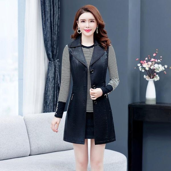 women's vests 2021 spring autumn women leather vest female jacket clothing slim sleeveless fashion coat y24, Black;white
women's vests 2021 spring autumn women leather vest female jacket clothing slim sleeveless fashion coat y24, Black;white