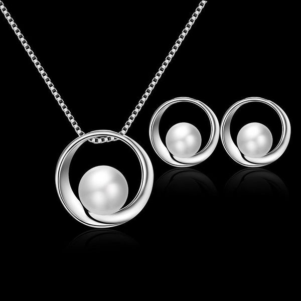 earrings & necklace danymia fashion pearl dangle earring jewelry set for women trendy bride wedding accessories gift sets more, Silver
earrings & necklace danymia fashion pearl dangle earring jewelry set for women trendy bride wedding accessories gift sets more, Silver
