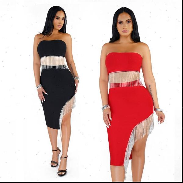 charming tassels skirts suits strapless womens dresses sleeveless asymmetric style skirt knee length two pieces party sets, White
charming tassels skirts suits strapless womens dresses sleeveless asymmetric style skirt knee length two pieces party sets, White