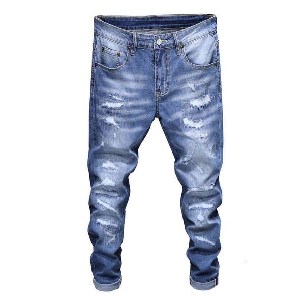 jeans style hole print personality trend slim fit denim pants men's wear, Blue
jeans style hole print personality trend slim fit denim pants men's wear, Blue