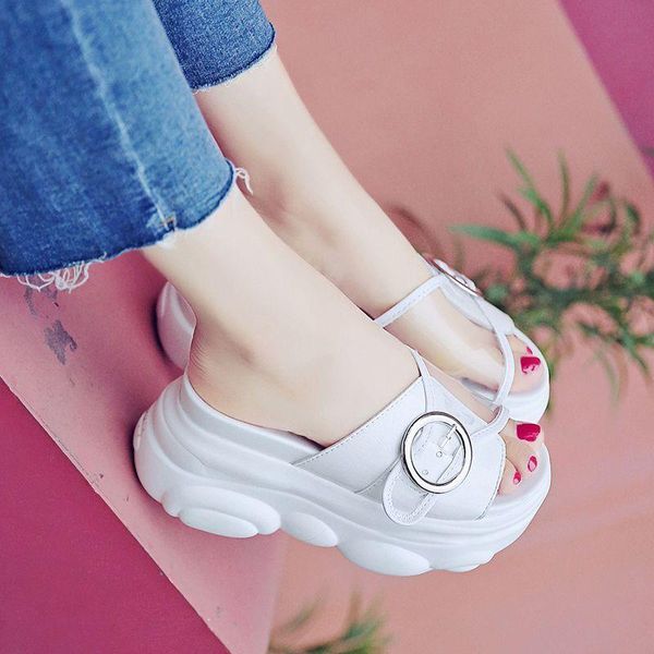 slippers big size women 9cm/3.5 inch height wedge platform thick bottom buckle decoration beach ladies sandals slides open toe, Black
slippers big size women 9cm/3.5 inch height wedge platform thick bottom buckle decoration beach ladies sandals slides open toe, Black