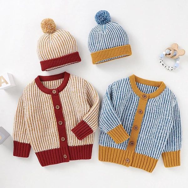 jackets autumn baby boys girls long sleeve knit children's cardigan coat infant kids pure color + hat, Blue;gray
jackets autumn baby boys girls long sleeve knit children's cardigan coat infant kids pure color + hat, Blue;gray