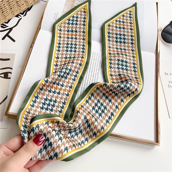 scarves 2021 soft silk skinny scarf houndstooth women hair band bag wrist satin ribbon girls headband foulard neckerchief for ladies, Blue;gray
scarves 2021 soft silk skinny scarf houndstooth women hair band bag wrist satin ribbon girls headband foulard neckerchief for ladies, Blue;gray