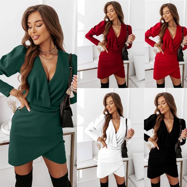 casual dresses women's mini dress 2021 autumn winter long sleeve puff v-neck wrap hip, Black;gray
casual dresses women's mini dress 2021 autumn winter long sleeve puff v-neck wrap hip, Black;gray