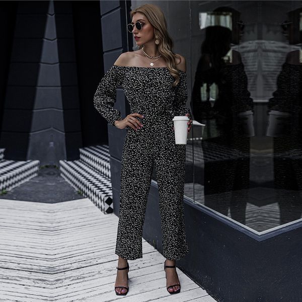 2021 autumn slash neck floral jumpsuits off the shoulder ankle-length pants jumpsuit for women new fashion streetwear bqlz, Black;white
2021 autumn slash neck floral jumpsuits off the shoulder ankle-length pants jumpsuit for women new fashion streetwear bqlz, Black;white