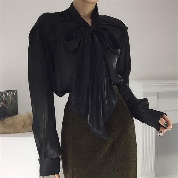 women's blouses & shirts alien kitty women pure color loose bow high street femme 2021 all match ol autumn stylish vintage, White
women's blouses & shirts alien kitty women pure color loose bow high street femme 2021 all match ol autumn stylish vintage, White