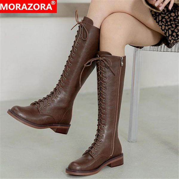 boots morazora 2022 arrive knee high women cross tied casual shoes genuine leather zipper autumn winter riding, Black
boots morazora 2022 arrive knee high women cross tied casual shoes genuine leather zipper autumn winter riding, Black