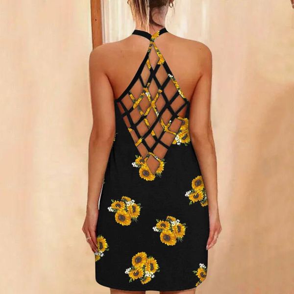 casual dresses sunflower print woman dress summer sleeveless hollow out backless boho sundress vestido corto ladies sukienka, Black;gray
casual dresses sunflower print woman dress summer sleeveless hollow out backless boho sundress vestido corto ladies sukienka, Black;gray