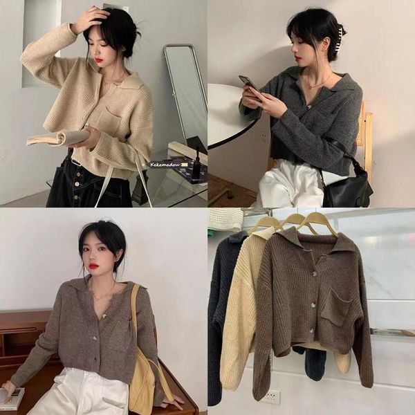 women's sweaters cmaz hong kong style coffee color bm soft glutinous knitted sweater outer cardigan coat spring short top, White;black
women's sweaters cmaz hong kong style coffee color bm soft glutinous knitted sweater outer cardigan coat spring short top, White;black