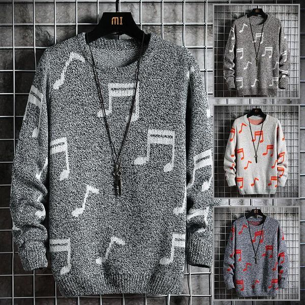 men's sweaters sweater men autumn winter warm mens knitted casual o-neck pull homme cotton pullover music pattern, White;black
men's sweaters sweater men autumn winter warm mens knitted casual o-neck pull homme cotton pullover music pattern, White;black