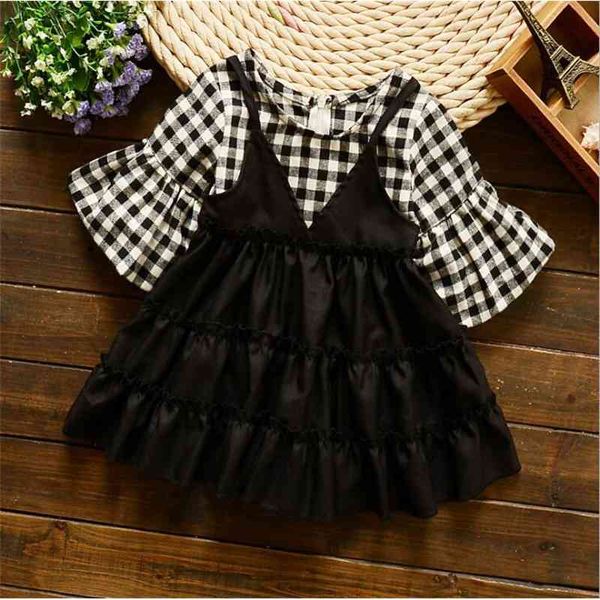 fashion fall black and white check tutu dress tiny people cotton jump flare sleeve fake 2pcs clothes autumn 210529, Red;yellow
fashion fall black and white check tutu dress tiny people cotton jump flare sleeve fake 2pcs clothes autumn 210529, Red;yellow