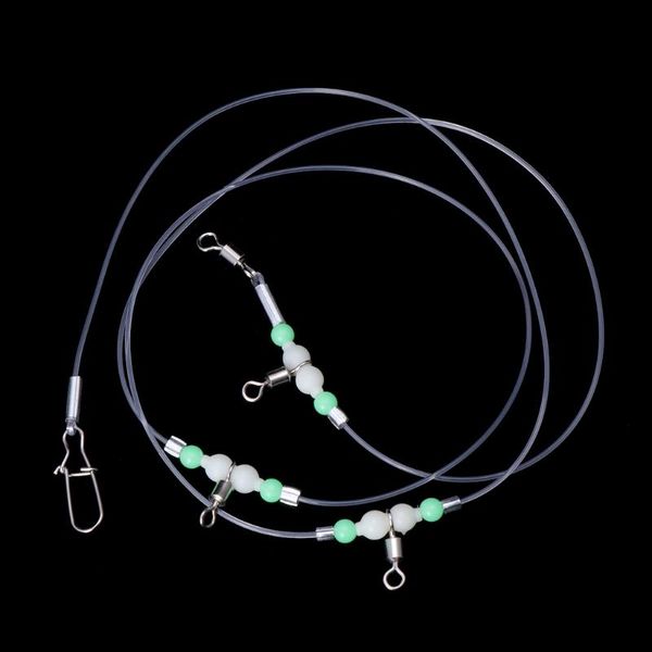 1 group fishing tackle line 3 swivels night luminous beads pin rolling connector 
1 group fishing tackle line 3 swivels night luminous beads pin rolling connector
