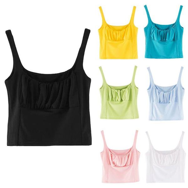 women's tanks & camis women summer sleeveless crop low cut square neck vest sweet candy color ruched chest stretch streetwear, White
women's tanks & camis women summer sleeveless crop low cut square neck vest sweet candy color ruched chest stretch streetwear, White
