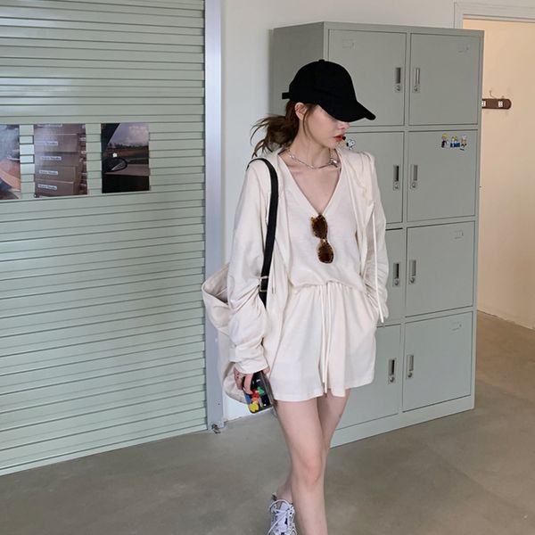 new 2021 summer tracksuits womens two peices t-shirts hooded thin sweatshirt + elastic waist short casual set ft9f, White
new 2021 summer tracksuits womens two peices t-shirts hooded thin sweatshirt + elastic waist short casual set ft9f, White
