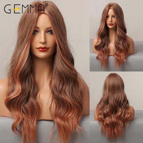 synthetic wigs gemma long wavy ombre brown red highlight for black women middle part wig cosplay party heat resistant false hair
synthetic wigs gemma long wavy ombre brown red highlight for black women middle part wig cosplay party heat resistant false hair