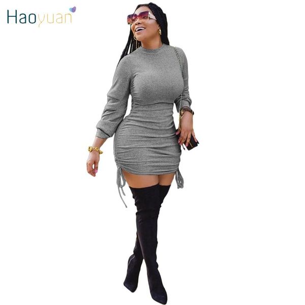 haoyuan draped bodycon dress long sleeve bandage women festival clothing fall winter fashion streetwear club mini dresses, Black;gray
haoyuan draped bodycon dress long sleeve bandage women festival clothing fall winter fashion streetwear club mini dresses, Black;gray