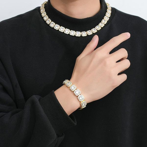 link, chain charm hip hop claw setting cz stone bling iced out square choker tennis link bracelets for men rapper jewelry gift, Black
link, chain charm hip hop claw setting cz stone bling iced out square choker tennis link bracelets for men rapper jewelry gift, Black