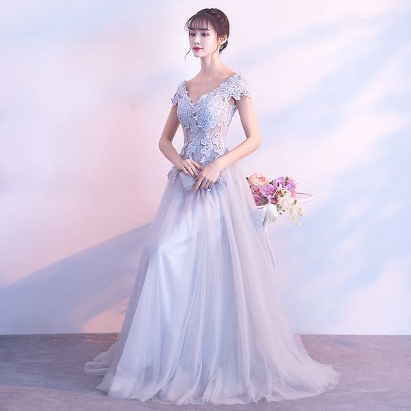 New Long Lace Formal Evening Dresses Plus Size Tulle Special Occasion Dresses Robe De Soiree Elegant Women Gown, Silver
New Long Lace Formal Evening Dresses Plus Size Tulle Special Occasion Dresses Robe De Soiree Elegant Women Gown, Silver