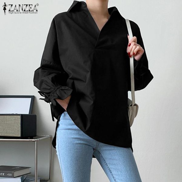 women's blouses & shirts zanzea elegant spring women puff sleeve solid baggy blusas female irregular tunic oversize lace up casual chem, White
women's blouses & shirts zanzea elegant spring women puff sleeve solid baggy blusas female irregular tunic oversize lace up casual chem, White