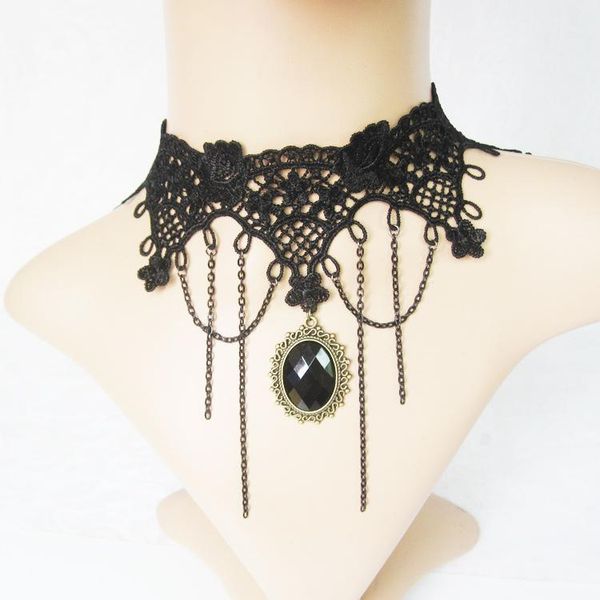 chokers fashion goth crystal pendant necklace for women aesthetic black lace choker collarbone chain jewelry initial charm party gift, Golden;silver
chokers fashion goth crystal pendant necklace for women aesthetic black lace choker collarbone chain jewelry initial charm party gift, Golden;silver