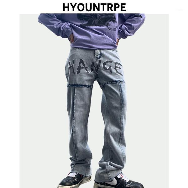 men's jeans mens hip hop letter patchwork denim high street 2021 casual flare zipper trousers streetwear joggers pants, Blue
men's jeans mens hip hop letter patchwork denim high street 2021 casual flare zipper trousers streetwear joggers pants, Blue