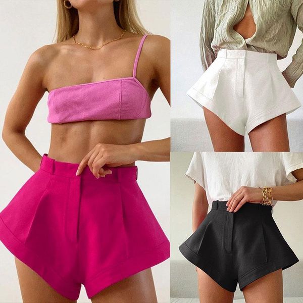 casual shorts women summer fashion high waist short pants beach style solid color polyester short girls loose big size shorts, White;black
casual shorts women summer fashion high waist short pants beach style solid color polyester short girls loose big size shorts, White;black