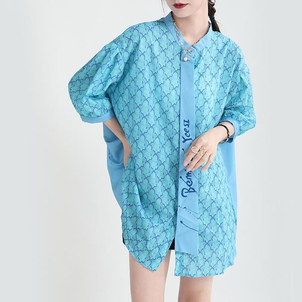women's blouses & shirts johnature summer fashion streetwear print long 2021 all match patchwork letter loose women, White
women's blouses & shirts johnature summer fashion streetwear print long 2021 all match patchwork letter loose women, White