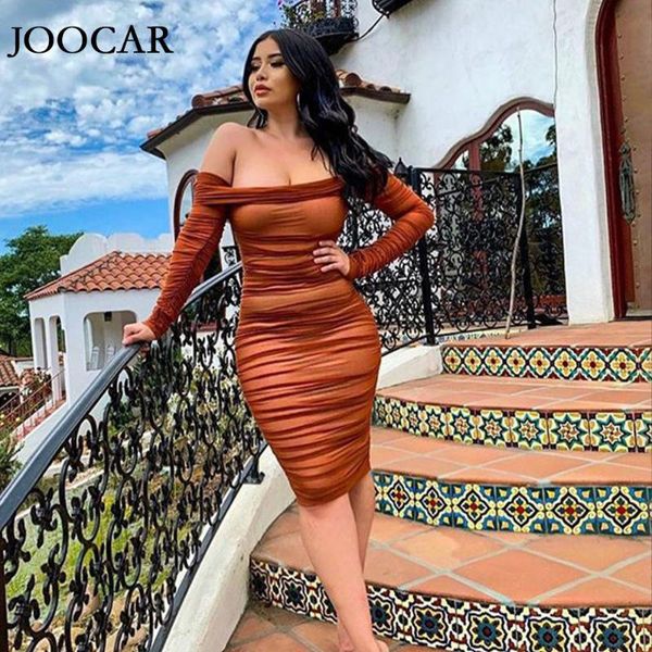 casual dresses 2021 joocar off shoulder long sleeve bodycon folds dress jc1267, Black;gray
casual dresses 2021 joocar off shoulder long sleeve bodycon folds dress jc1267, Black;gray